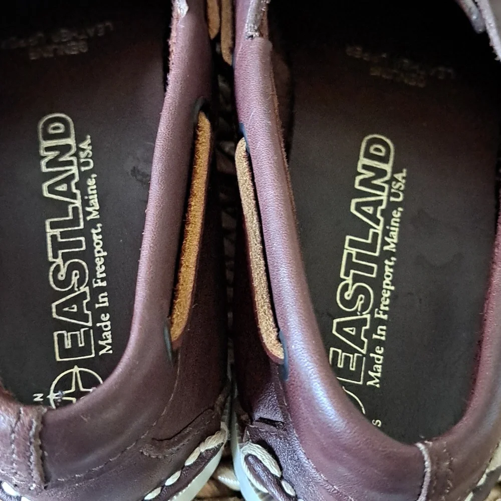 Eastland Mens Seaquest Preppy Brown Leather Boat/Docksider‎ Loafer Shoes 7